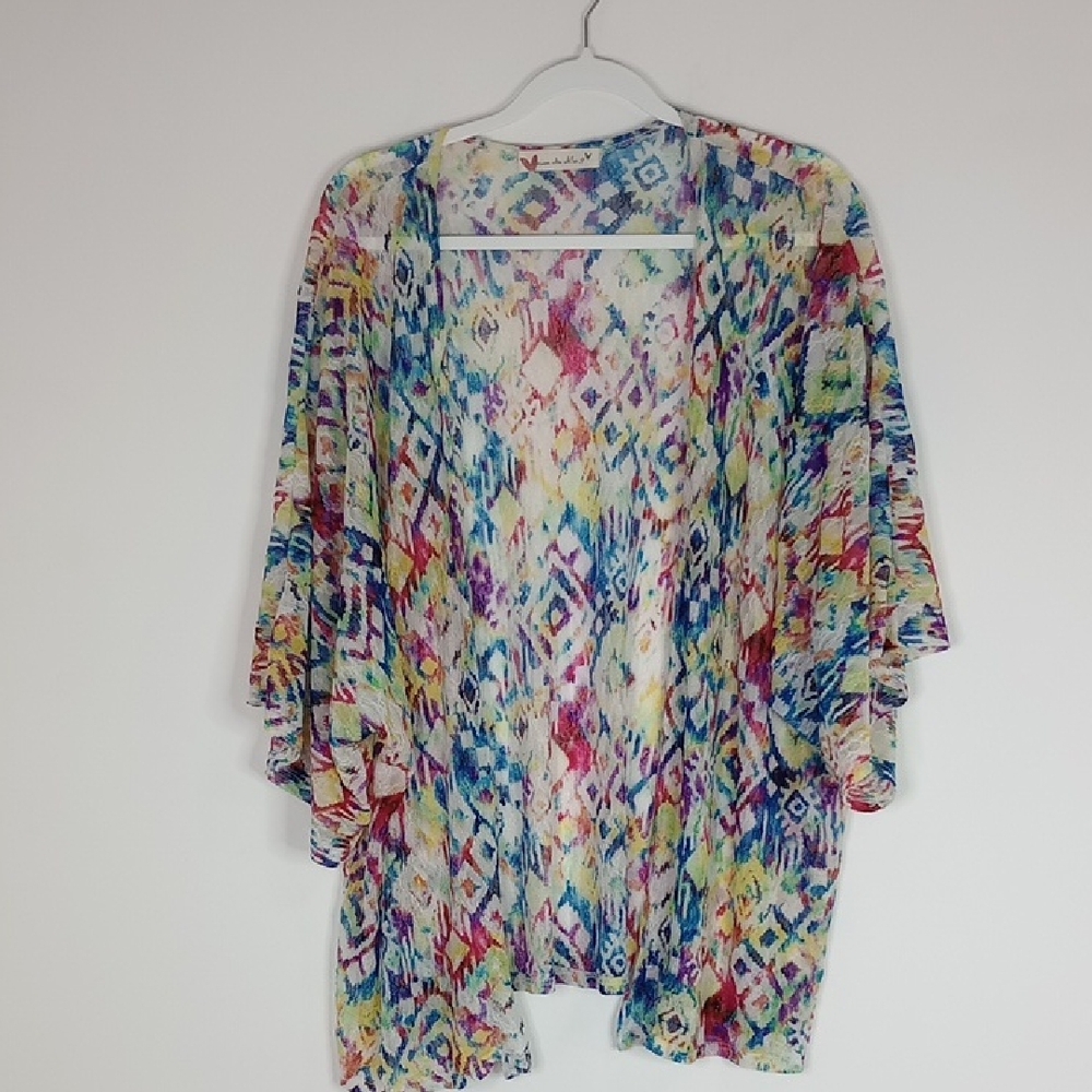 Excuse Me Miss Multicolor Cover Up Women's One Size Fits Most Kimono